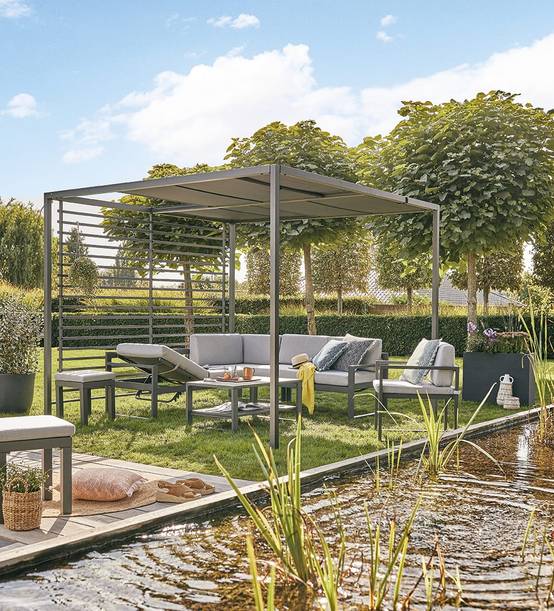 Ecloz - Tonnelle Orlando aluminium 2,8 m x 2,8 m anthracite - ECLOZ - Image 4