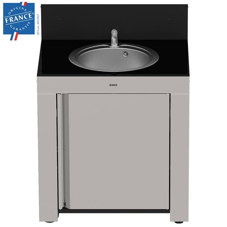 Eno - Eno - Module cuisine avec évier HPL et inox L.80 x l.60 x H.115 - Image 1