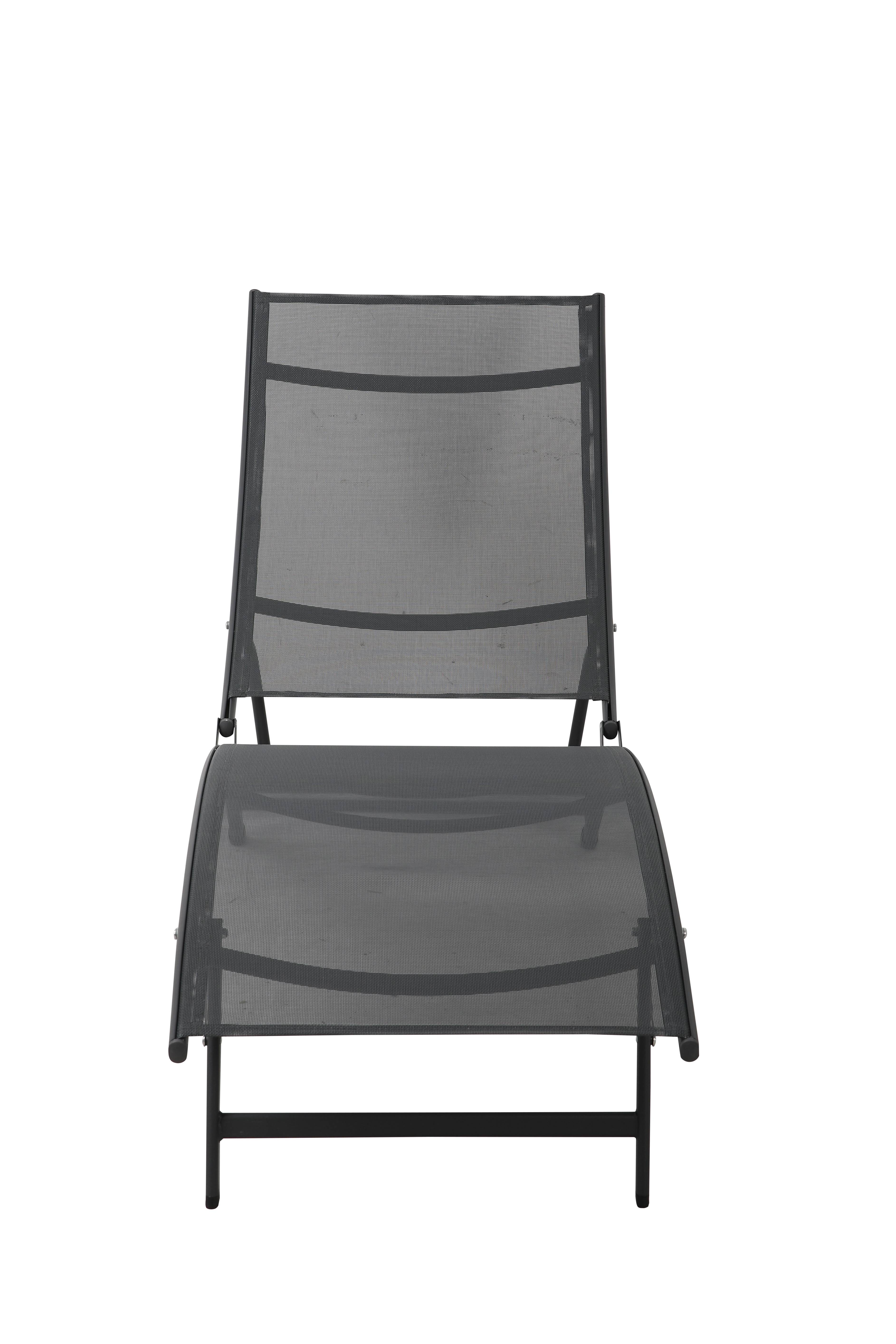 Ecloz - Bain de soleil pliable et dossier réglable acier textilène gris Farniente - ECLOZ - Image 5