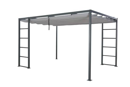Ecloz - Tonnelle avec toit coulissant 3 m x 4 m anthracite - ECLOZ