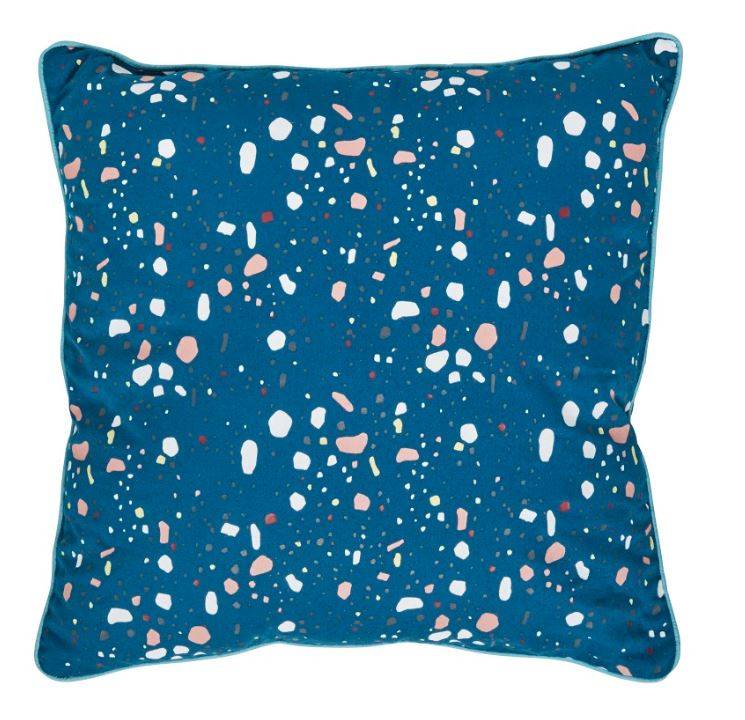 Jardin privé - Coussin déco Terrazzo Bleu L. 40 x l. 40 cm - Image 1