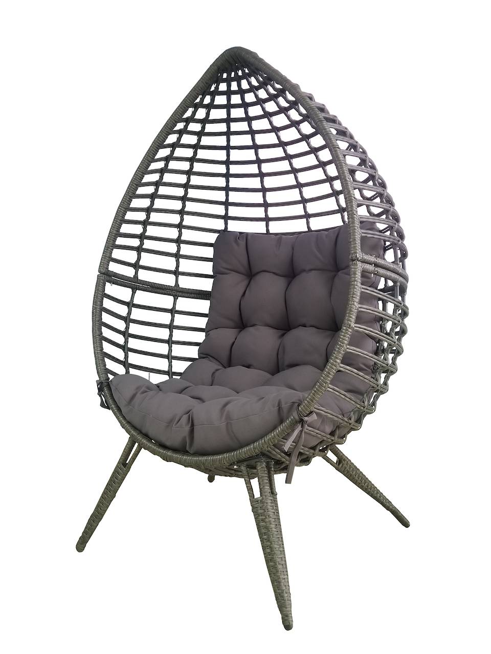 Ecloz - Ecloz - Fauteuil œuf à poser gris L.103 x l.70 x H.152 cm - Image 5