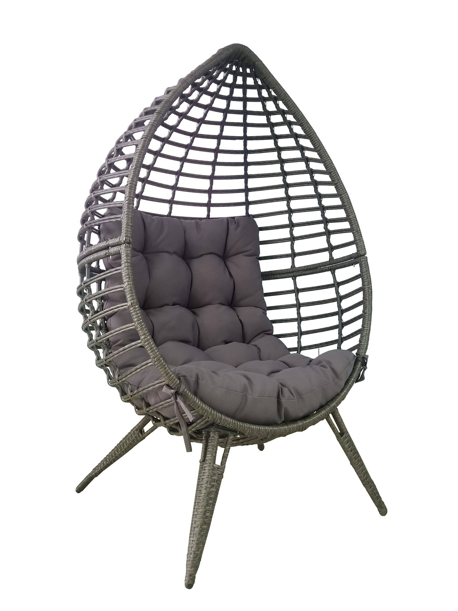 Ecloz - Ecloz - Fauteuil œuf à poser gris L.103 x l.70 x H.152 cm - Image 1