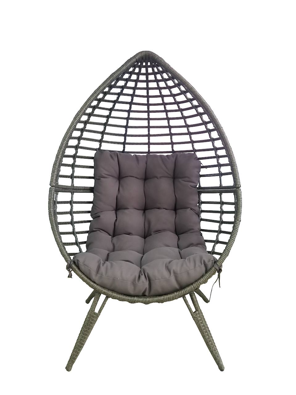 Ecloz - Ecloz - Fauteuil œuf à poser gris L.103 x l.70 x H.152 cm - Image 2