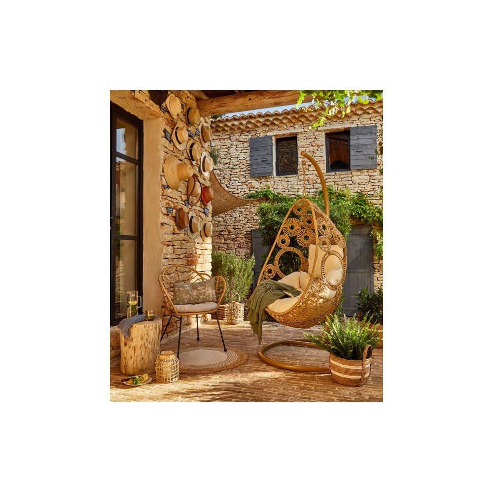 Ecloz - Fauteuil oeuf suspendu de jardin acier cordage naturel Déco ECLOZ - Image 2