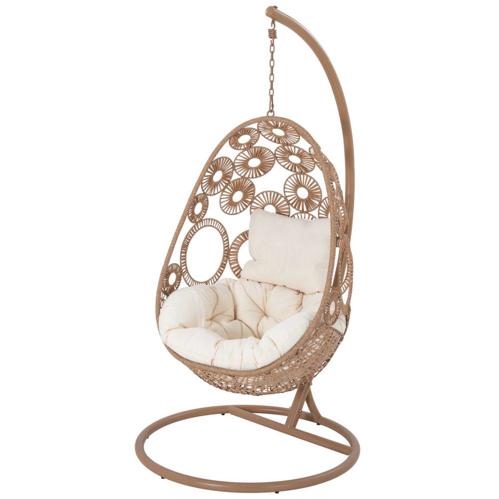Ecloz - Fauteuil oeuf suspendu de jardin acier cordage naturel Déco ECLOZ - Image 3