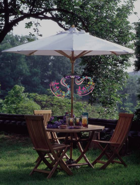 Haut parleur pour parasol avec éclairage LED - Image 1