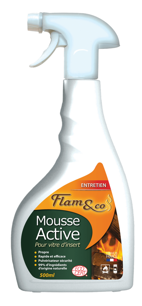 Flam&co - Flam&co - Mousse Active pour vitre d'insert 500 ml