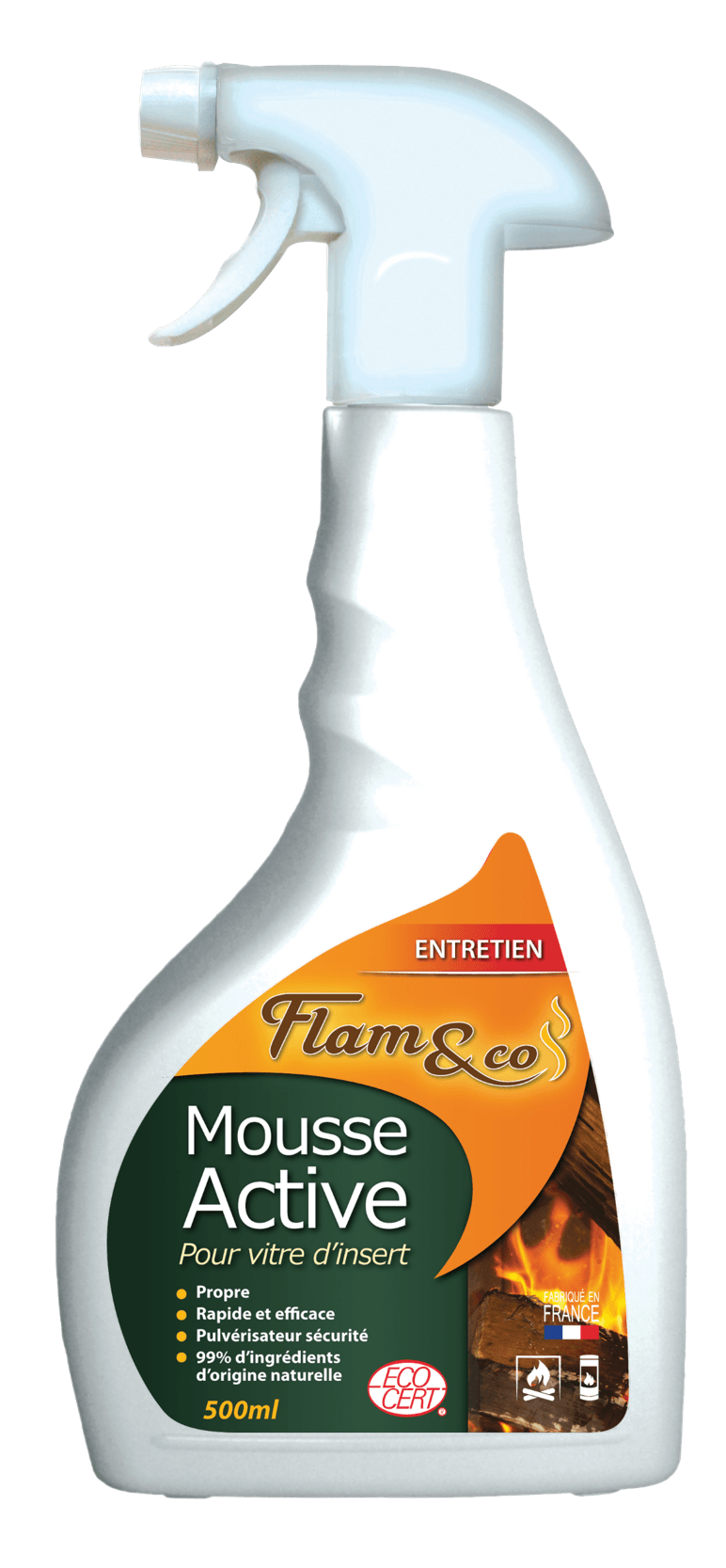 Flam&co - Flam&co - Mousse Active pour vitre d'insert 500 ml