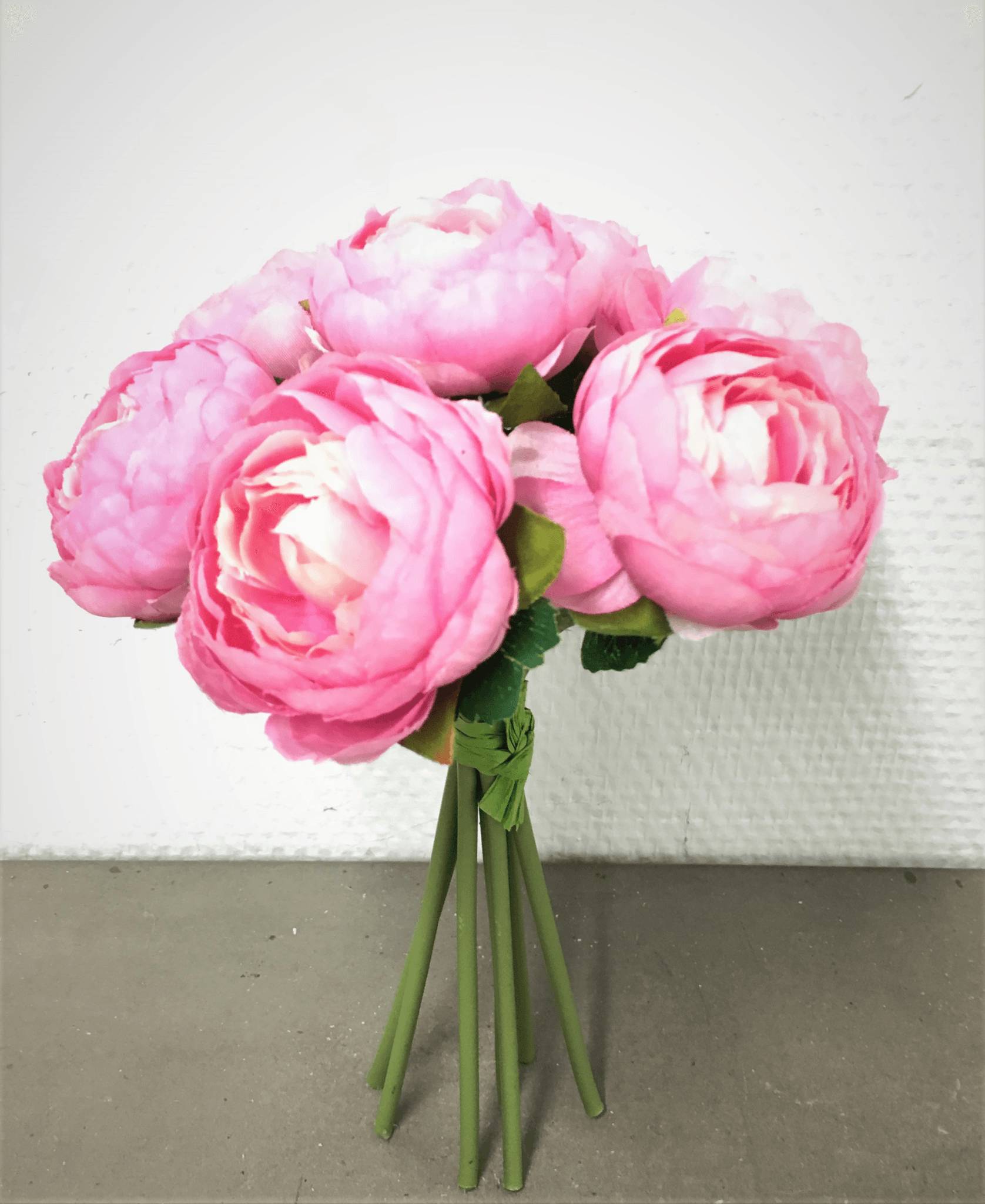 Kalyste - Kalyste - Mini bouquet renoncules artificiel fuchsia H.21 cm - Imagen 3