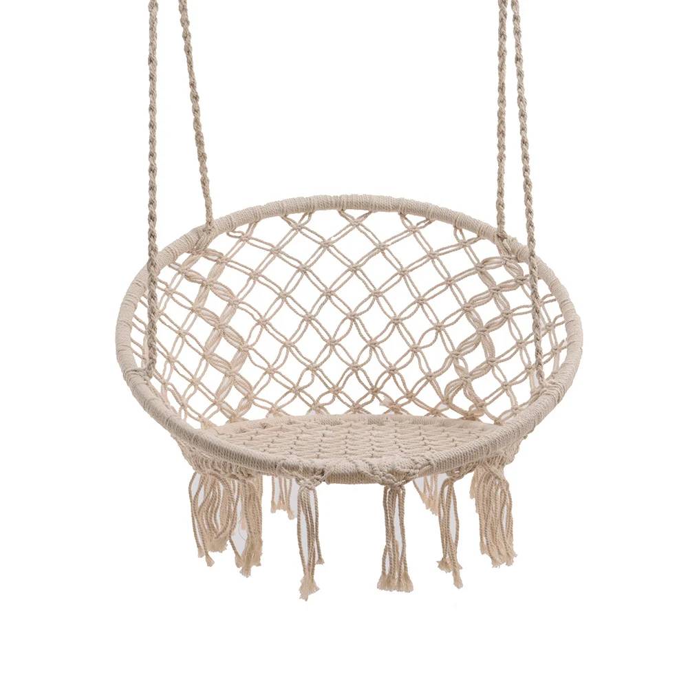 Decoris - Chaise hamac suspendu Écru Poly Coton H.123 x Ø.82 cm - Imagen 2