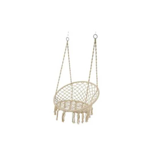 Decoris - Chaise hamac suspendu Écru Poly Coton H.123 x Ø.82 cm - Image 6