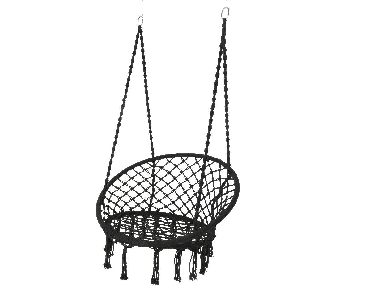 Decoris - Decoris - Chaise hamac à suspendre Noir Ø.82 x H.123 cm