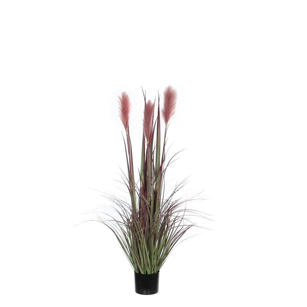 Mica Decorations - Foxtail bordeaux artificiel en pot plastique H.120 x Ø 45 cm