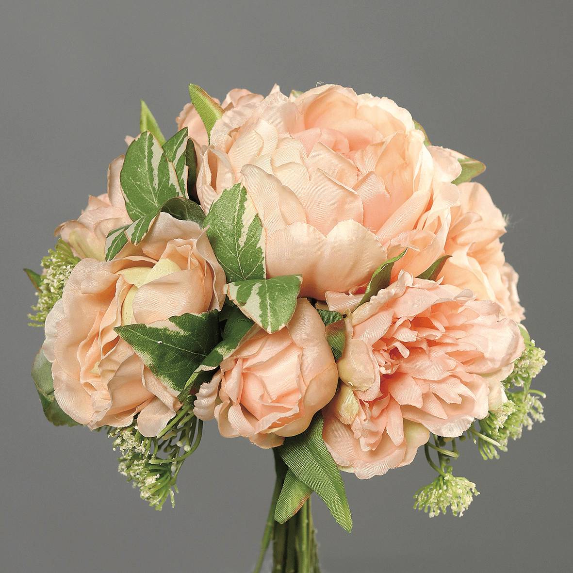 DPI - Bouquet de pivoines artificielles Saumon H.20 cm