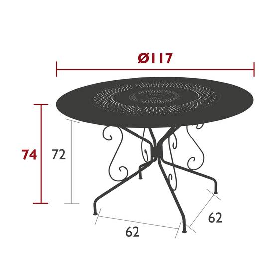 Fermob - Table de jardin ronde acier cactus 6 personnes Montmartre Fermob - Image 5
