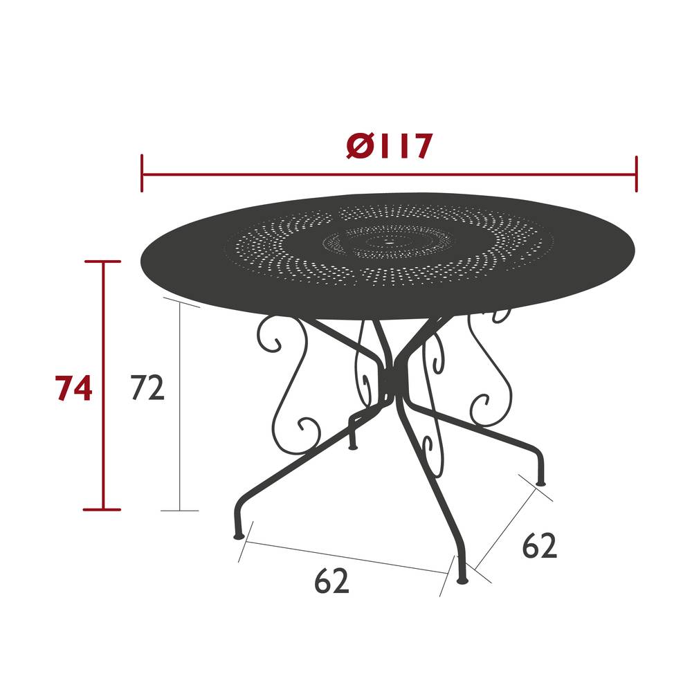 Fermob - Table de jardin ronde acier cactus 6 personnes Montmartre Fermob - Image 5