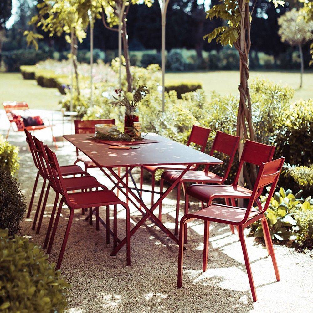 Fermob - Table de jardin rectangulaire pliante acier piment 8 personnes Cargo Fermob - Image 2