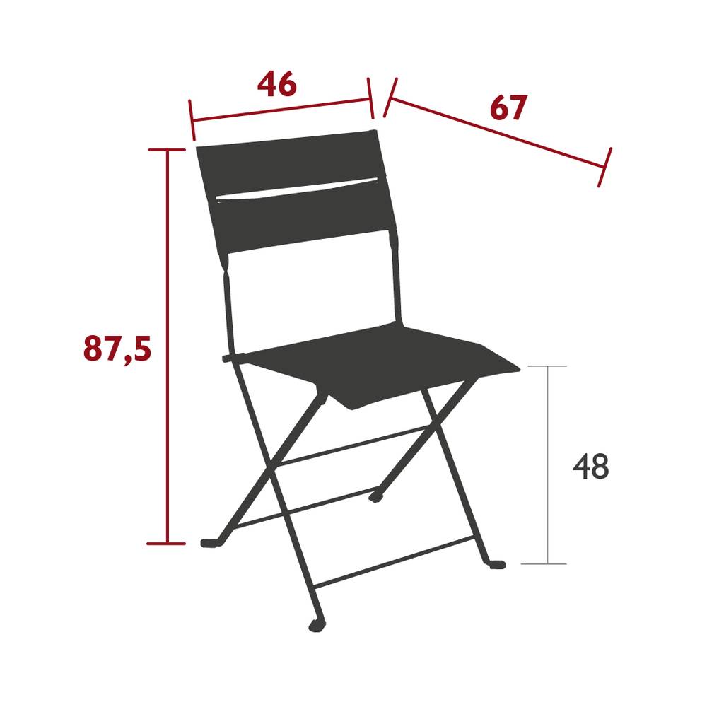 Fermob - Chaise de jardin pliante acier textilène carbone Latitude Fermob - Image 8