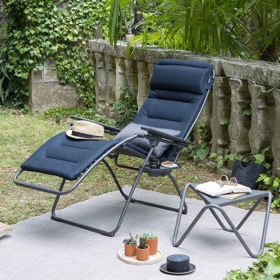 Lafuma-Mobilier - Fauteuil de jardin acier bleu encre Futura Be Comfort Lafuma Mobilier - Image 7