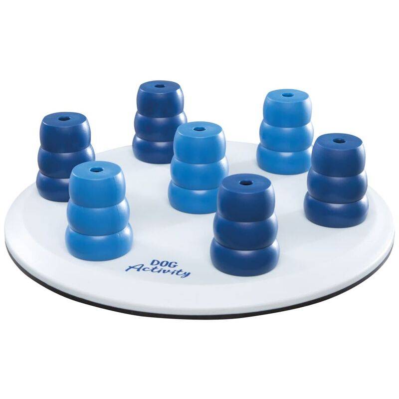 Activité canine jeu de stratégie plastique blanc bleu Ø 29 cm - TRIXIE