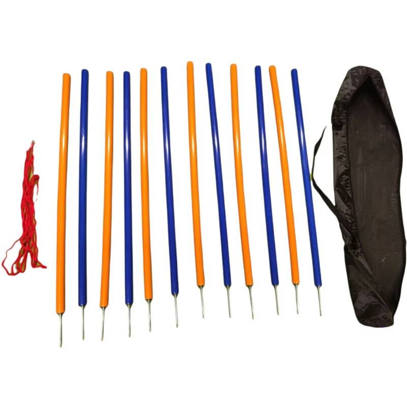 Ensemble de piquets de slalom Plastique Bleu et Orange H 115 cm Ø 3 cm – Aucune - Imagen 1