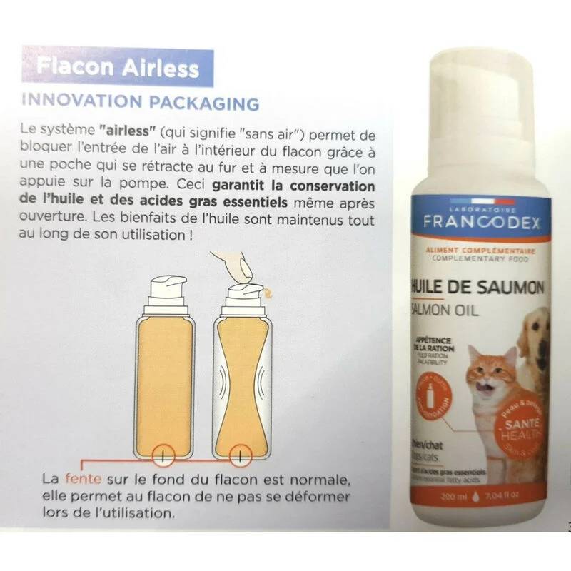 Francodex - Huile de saumon chien chat - FRANCODEX - Imagen 3