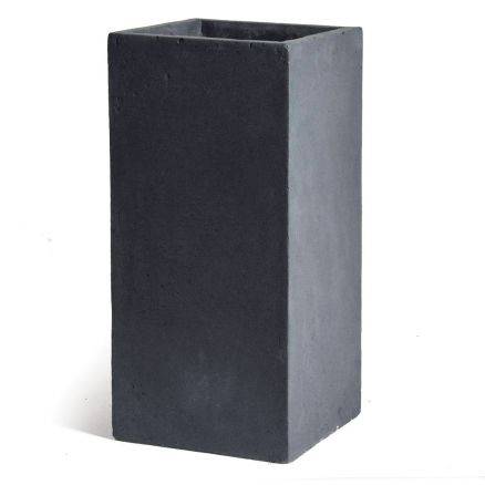Pot carré haut Gris - L.40 x l.40 x H.80 cm