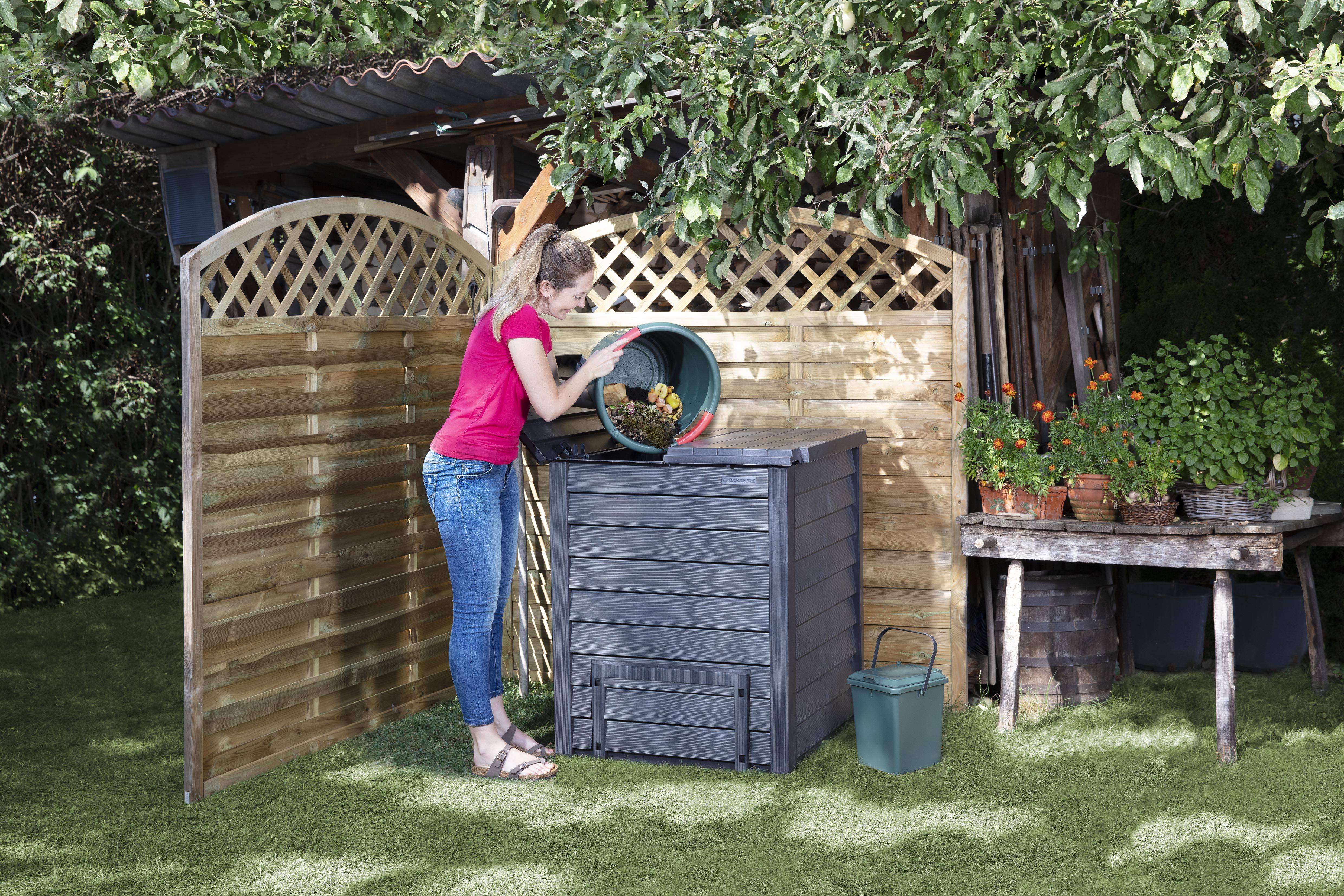 Garantia - Composteur Thermo-Wood 600 L brun anthracite L80 x l80 x H100 cm - Imagen 4