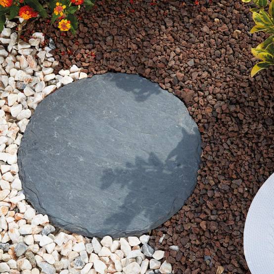 Pas japonais ardoise rond Noir Ø.40 x 1,6 / 2,2 cm - Image 6