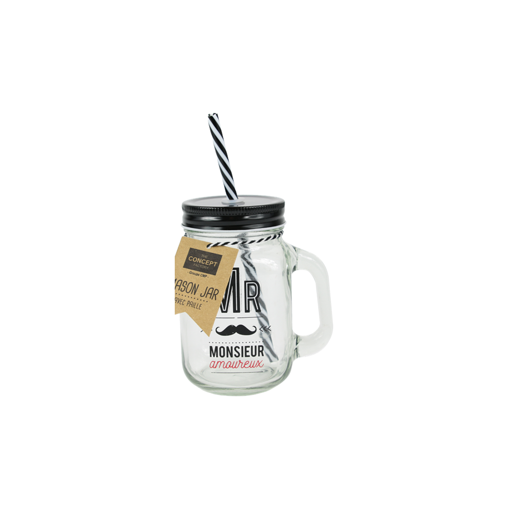Bocal Mason Jar Mr Amoureux 45 cl - Image 2