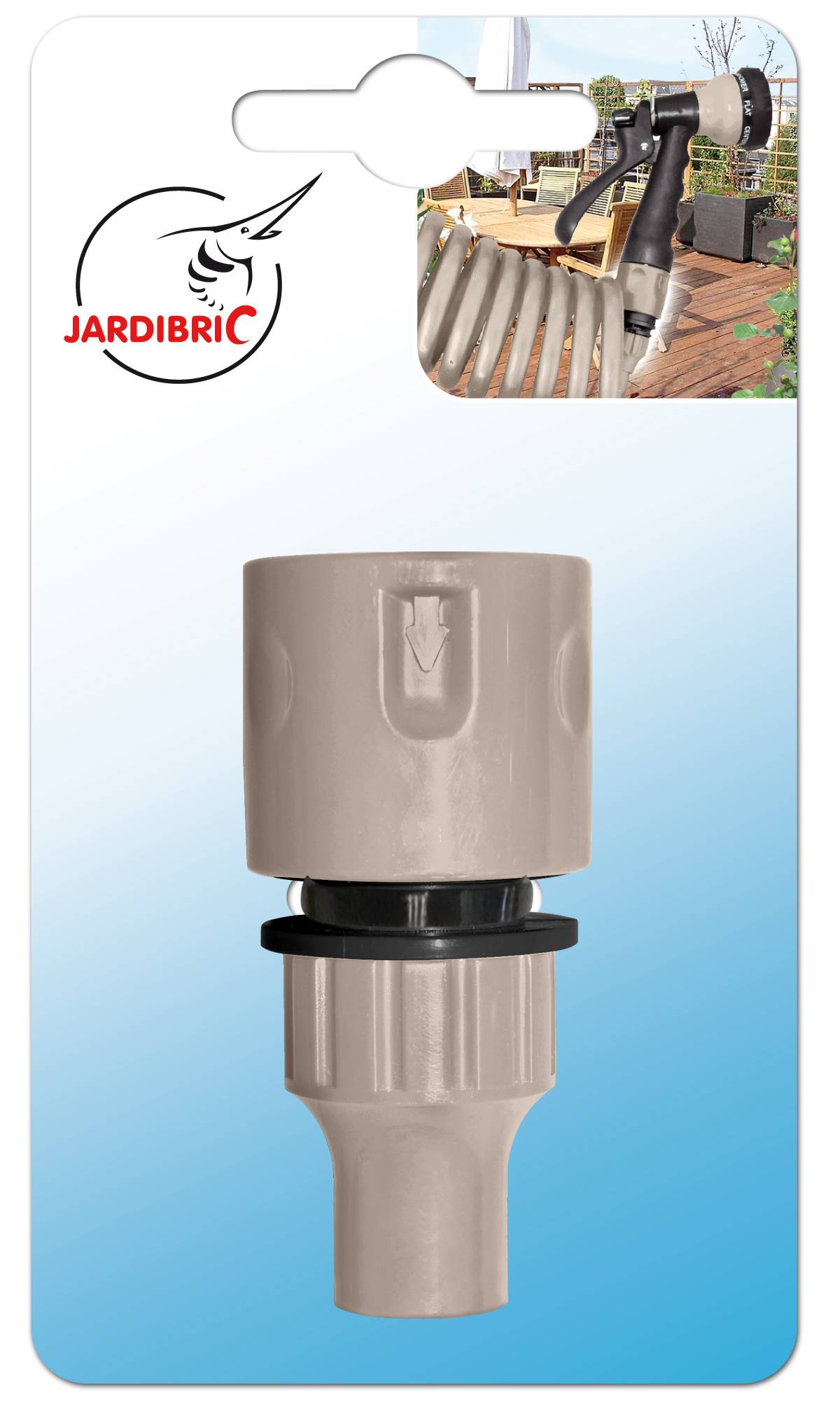 Jardibric - Raccord rapide tuyau plastique vert/taupe Ø 10 mm – JARDIBRIC - Image 3