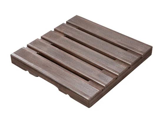 W Hairie Grandon - Caillebotis carré pierre reconstituée ton bois L 40 cm l 40 cm H 4,5 cm - W.HAIRIE