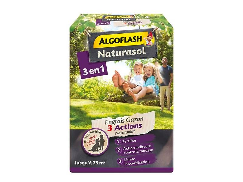 Algoflash Naturasol - Engrais gazon 3 actions granulés Naturanid 3kg - ALGOFLASH NATURASOL - Imagen 1