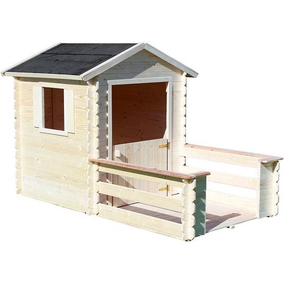 Cabane bois pour enfant Lison Terrasse L.133 x l.228 x H.140 cm - Image 1