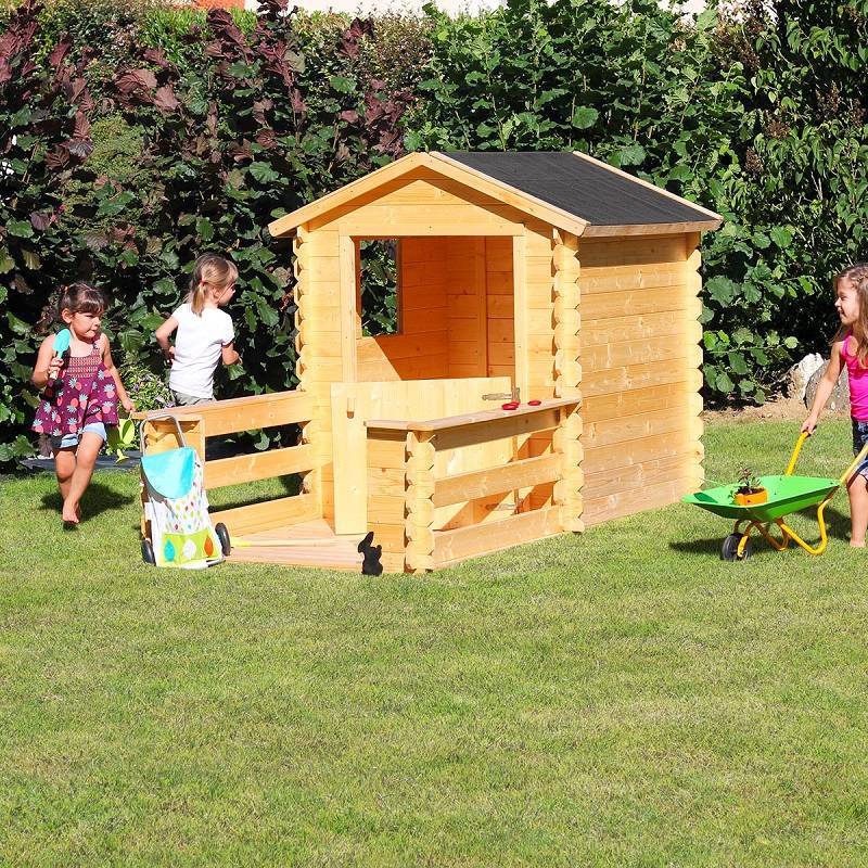 Cabane bois pour enfant Lison Terrasse L.133 x l.228 x H.140 cm - Image 5