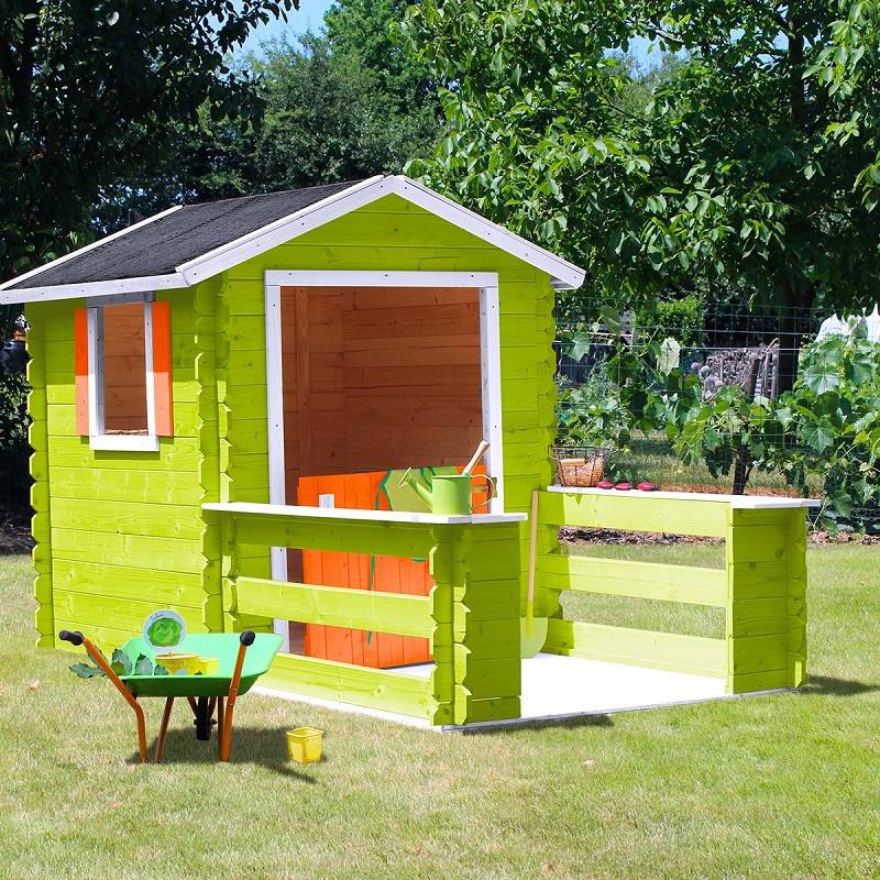 Cabaña de madera para niños Lison Terraza L.133 x An.228 x Al.140 cm - Imagen 2
