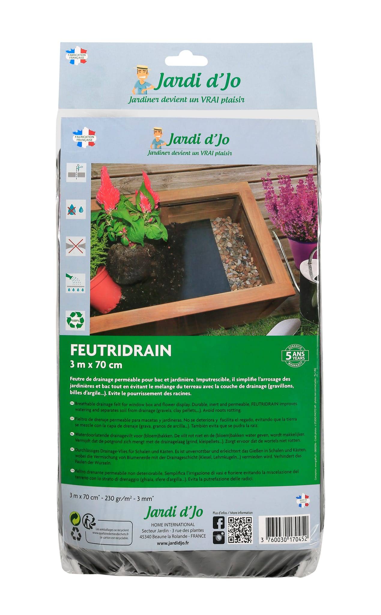 Jardi d'Jo - Feutridrain Feutre De Drainage - JARDIDJO - Imagen 1