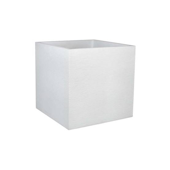 EDA Plastiques - Pot de fleurs carré graphit blanc L49.5 x l49.5 x H49.5 cm - Image 2