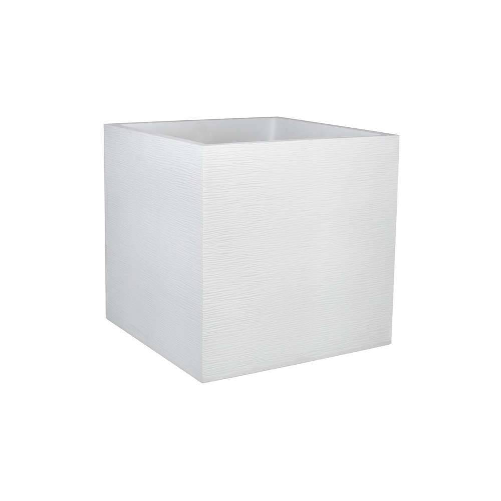 EDA Plastiques - Pot de fleurs carré graphit blanc L49.5 x l49.5 x H49.5 cm - Imagen 2
