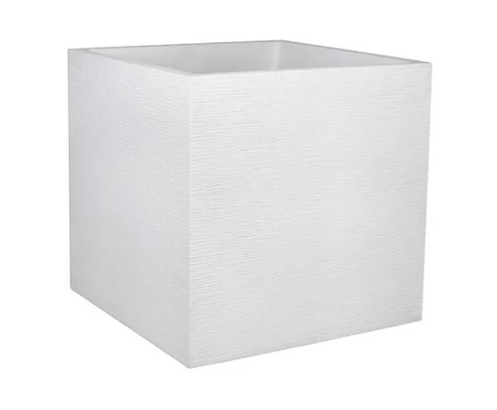EDA Plastiques - Pot de fleurs carré graphit blanc L49.5 x l49.5 x H49.5 cm - Image 1