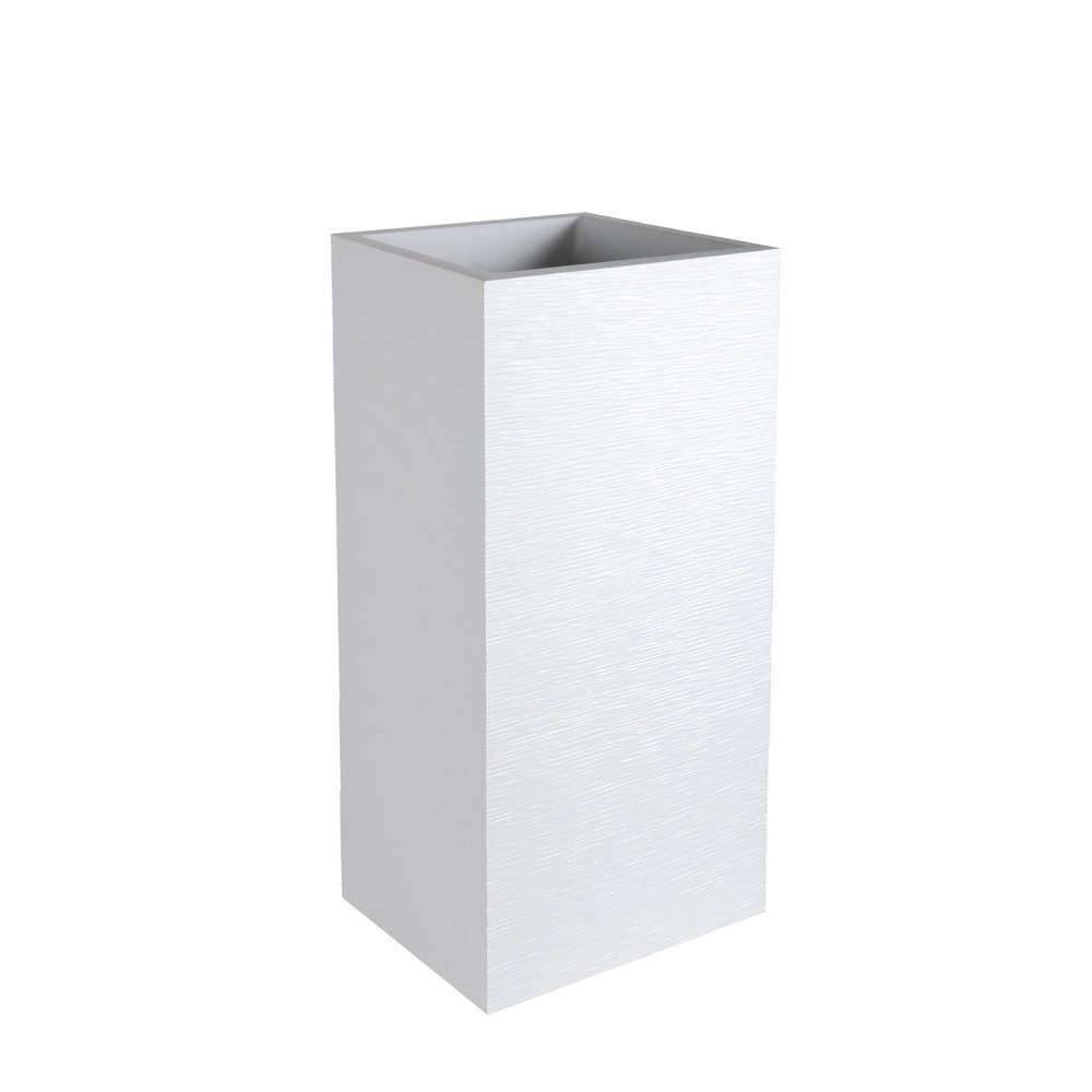 EDA Plastiques - Pot de fleurs carré graphit blanc L39.5 x l39.5 x H80 cm - Imagen 6
