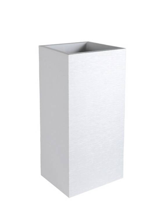 EDA Plastiques - Pot de fleurs carré graphit blanc L39.5 x l39.5 x H80 cm - Image 1