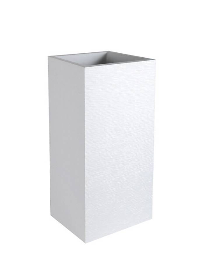 EDA Plastiques - Pot de fleurs carré graphit blanc L39.5 x l39.5 x H80 cm