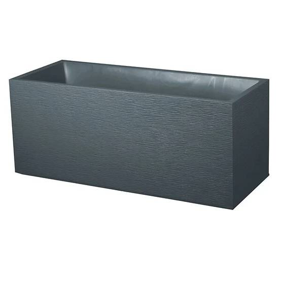 EDA Plastiques - Jardinière Graphit résine L99.5 H43 blanc - Image 8