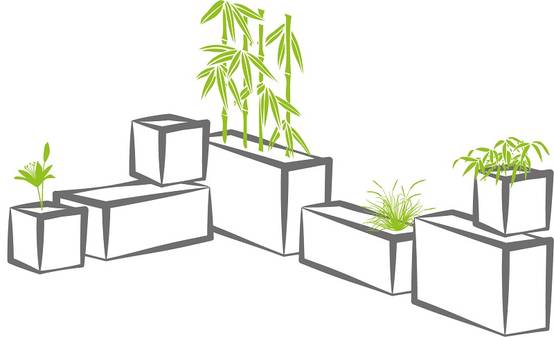 EDA Plastiques - Jardinière Graphit résine L99.5 H43 blanc - Image 4