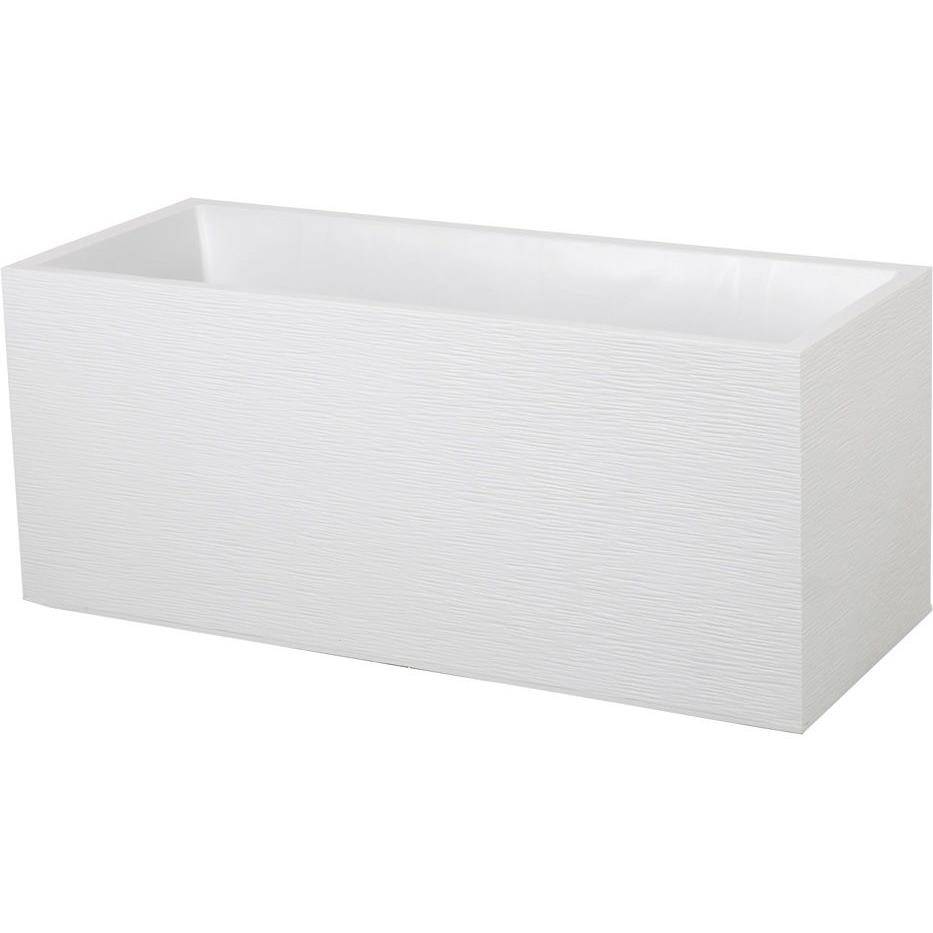 EDA Plastiques - Jardinera rectangular grafito blanco L99.5 x l39.5 x H43.5 cm - Imagen 6
