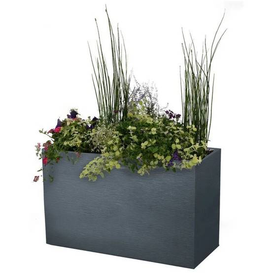 EDA Plastiques - Muret rectangulaire Graphit Gris L.99,5 x l.39,5 x H.60 cm - Image 5