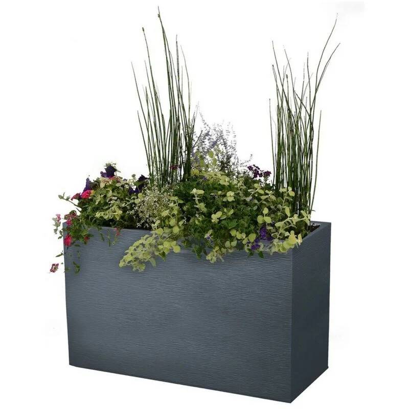 EDA Plastiques - Muret rectangulaire Graphit Gris L.99,5 x l.39,5 x H.60 cm - Image 5