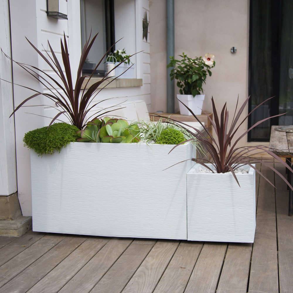 EDA Plastiques - Muret Graphit résine L99.5 H60 cm blanc - Image 10